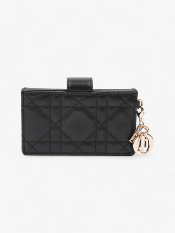 Christian Dior Lady Dior Jasmine Card Holder Black Lambskin Leather