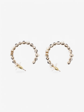 Chanel CC Hoops Gold / Black / Pearl Base Metal