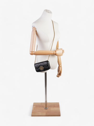 Gucci CS Marmont Black Matelasse Leather Super Mini