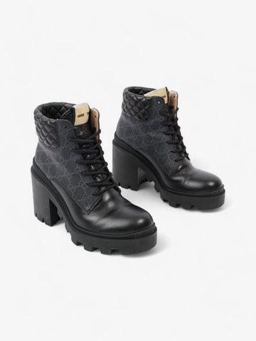 Gucci CS Trip Supreme Boots 90 Black / Grey Leather EU 37 UK 4