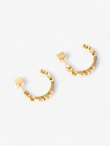 Burberry Logo Hoop Earrings Gold Base Metal