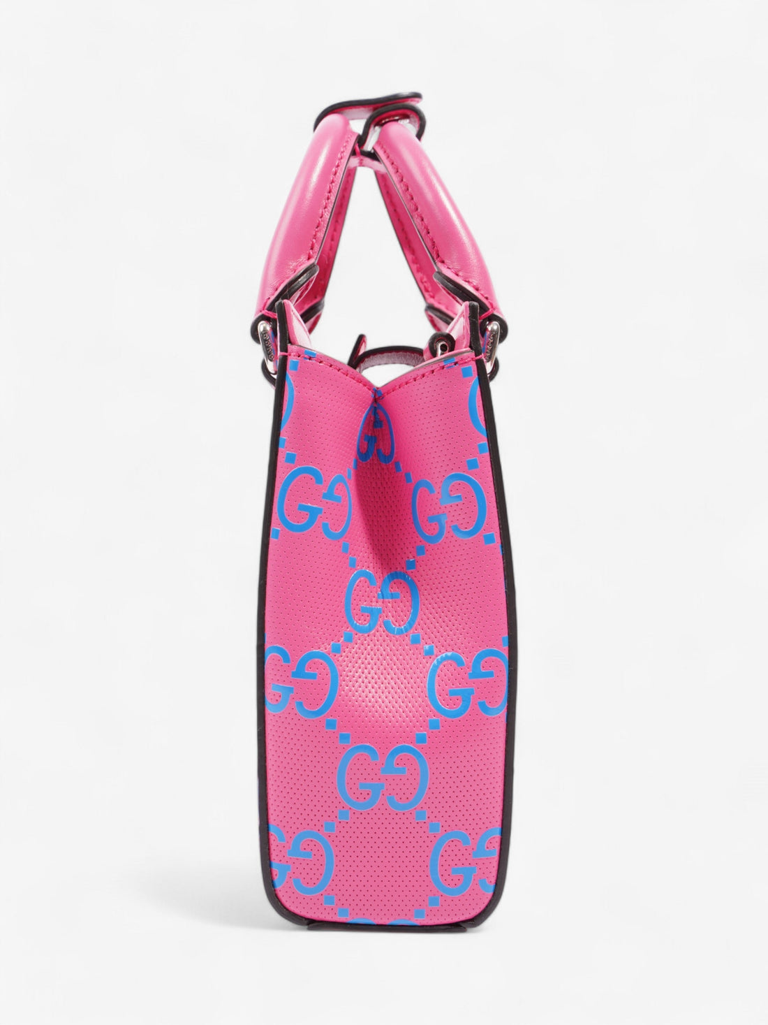 Gucci Gucci Mini Tote, CS logo Embossed Pink / Blue Leather