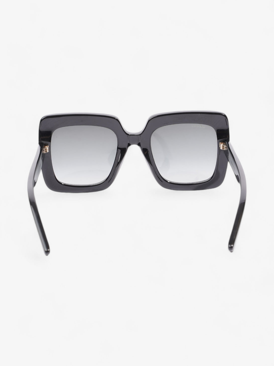 Gucci Oversized Square Sunglasses Black / Gold Acetate 145mm