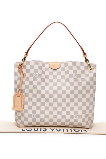 LOUIS VUITTON Rose Ballerine Pink Damier Azur Graceful PM