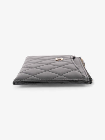 Chanel Zip Wallet Black Lambskin Leather