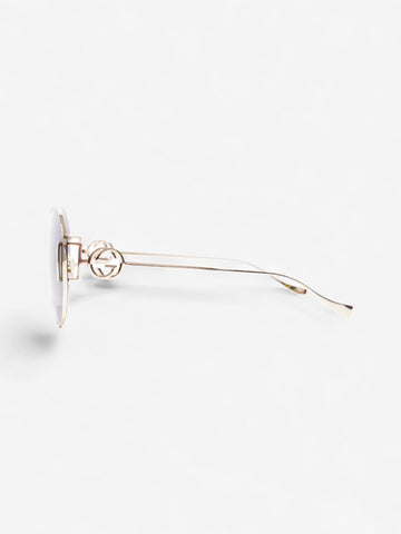 Gucci Interlocking G Sunglasses Gold / Black Acetate 140mm