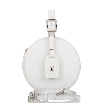 Louis Vuitton White Shiny Alligator Petite Boite Chapeau