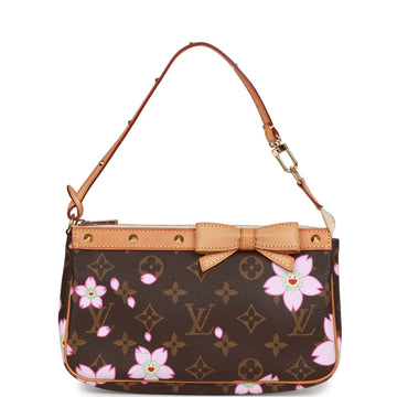 Louis Vuitton Vintage x Takashi Murakami Monogram Cherry Blossom Pochette Gold Hardware