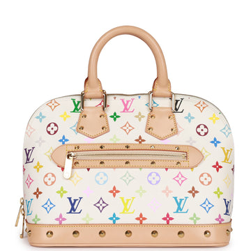 Louis Vuitton Vintage Monogram Multicolor White Alma PM Gold Hardware
