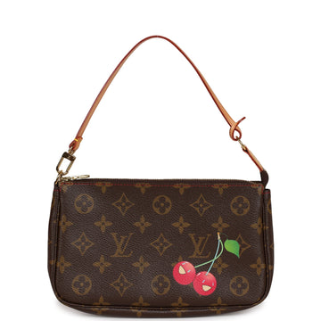 Louis Vuitton Vintage x Takashi Murakami Cerises Monogram Pochette Gold Hardware