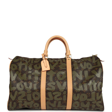 Louis Vuitton Vintage x Stephen Sprouse Keepall 50 Khaki Graffiti Gold Hardware