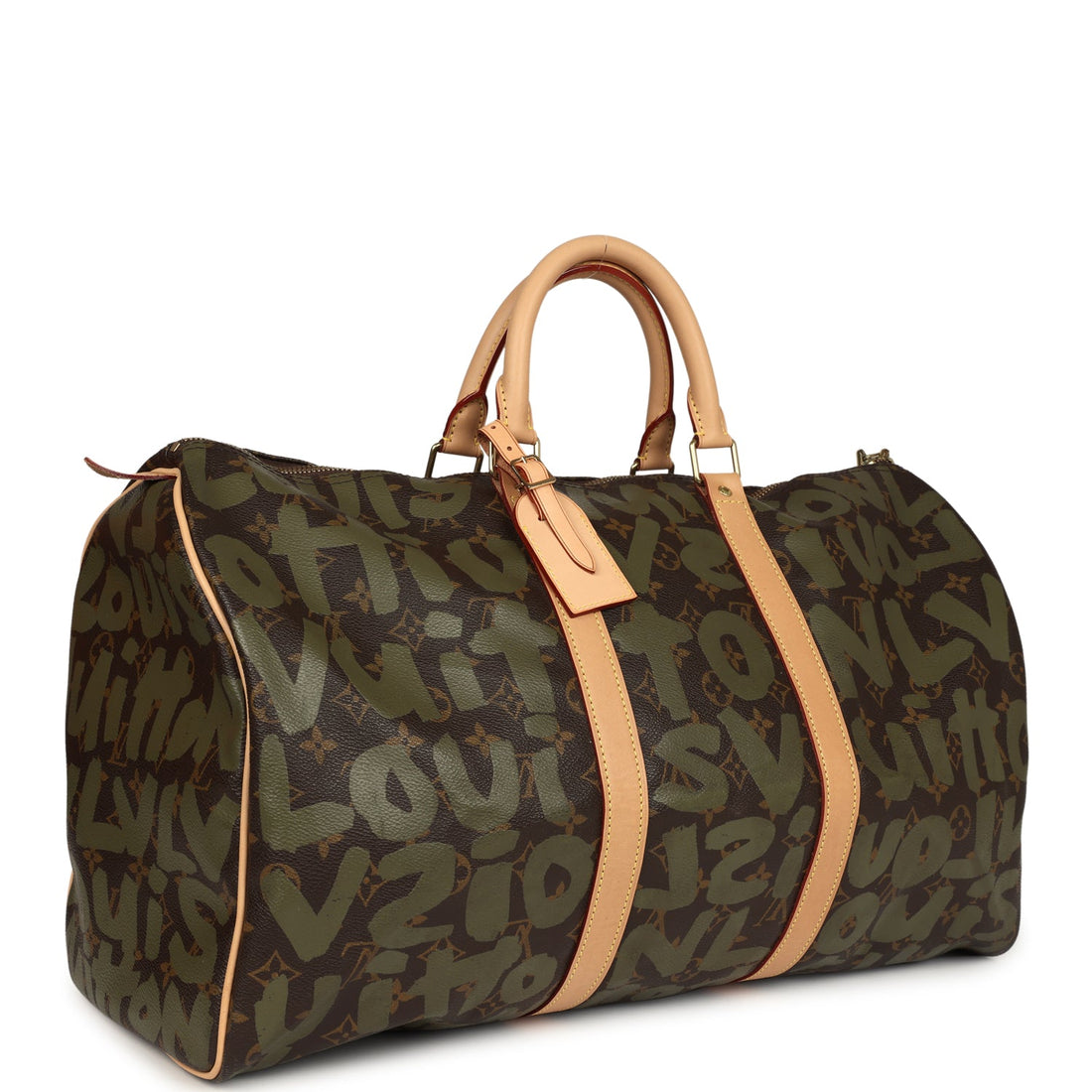 Louis Vuitton Vintage x Stephen Sprouse Keepall 50 Khaki Graffiti Gold Hardware