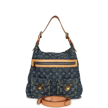 Louis Vuitton Vintage BaCSy GM Blue Denim Monogram Gold Hardware
