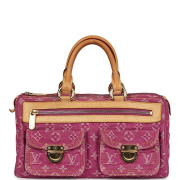 Louis Vuitton Vintage Neo Speedy Pink Denim Monogram Gold Hardware