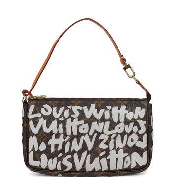 Louis Vuitton Vintage x Stephen Sprouse Pochette Accessories White Monogram Graffiti Gold Hardware