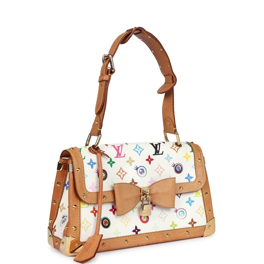 Louis Vuitton Vintage x Takashi Murakami Eye Need You Bag White Multicolored Gold Hardware