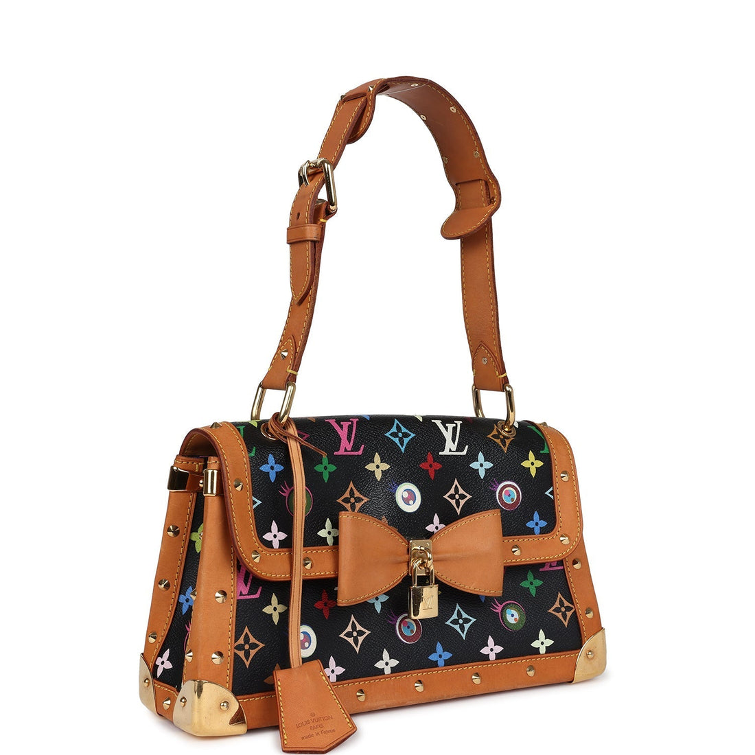 Louis Vuitton Vintage x Takashi Murakami Eye Need You Bag Black Multicolored Monogram Gold Hardware