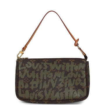 Louis Vuitton Vintage x Stephen Sprouse Pochette Accessories Khaki Graffiti Gold Hardware