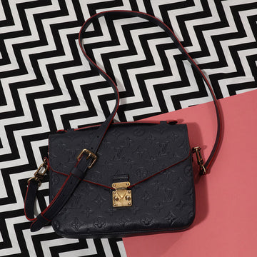 Louis Vuitton Navy and Rouge Empreinte Pochette Métis