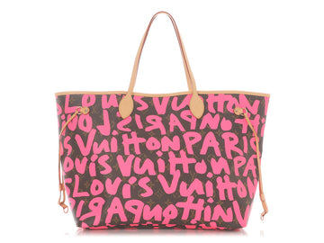 Louis Vuitton Pink Monogram Graffiti Neverfull GM