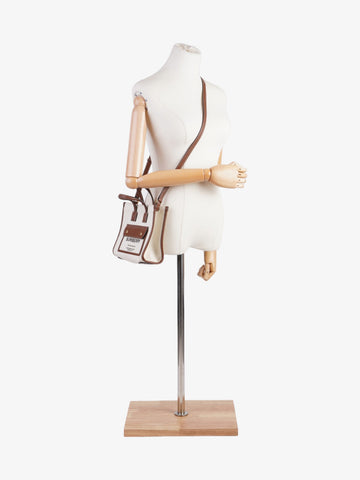 Burberry Freya Horseferry Tote Natural / Tan Cotton Mini