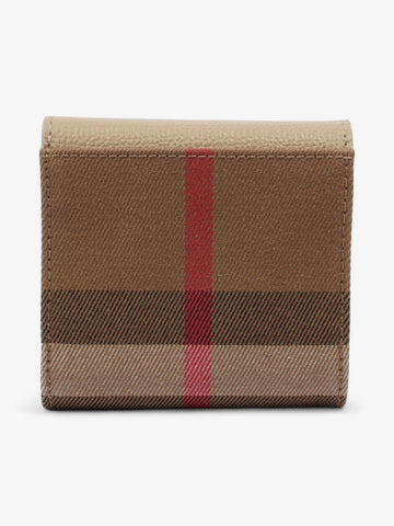 Burberry Fold Triangular Flap Wallet Nova Check / Beige Canvas