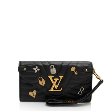 Louis Vuitton Calfskin Love Lock New Wave Long Wallet (SHF-EBv76D)
