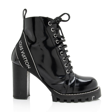 Louis Vuitton Patent Calfskin Logo Star Trail Ankle Boots - Size 9 / 39 (SHF-zRYNNb)