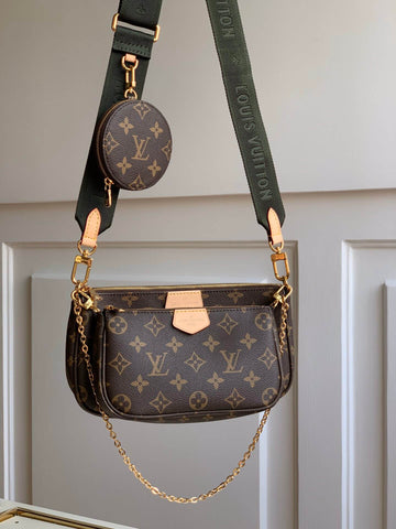 M44813 multi pochette accessoires Khaki dark green monogram