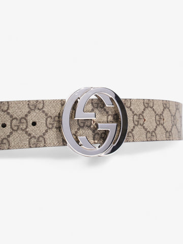 Gucci Interlocking G Belt CS Supreme / Silver Canvas 100cm / 40"