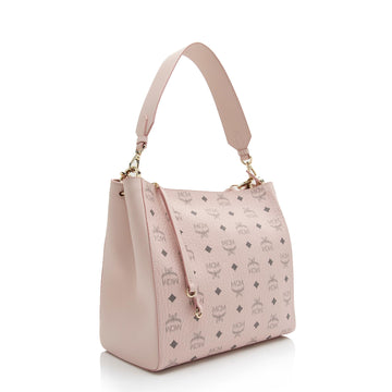 MCM Visetos Leather Aren Medium Hobo