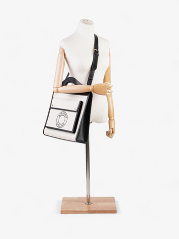 Burberry Pocket Bag Cream / Black Canvas Medium