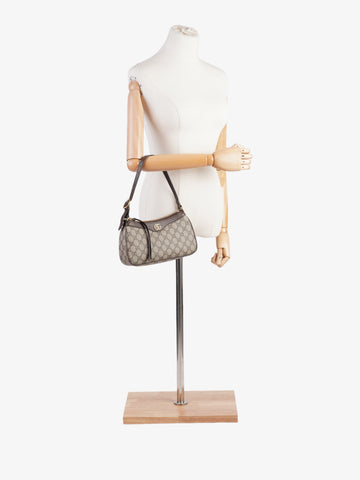 Gucci Ophidia Beige And Ebony CS Supreme Coated Canvas Small