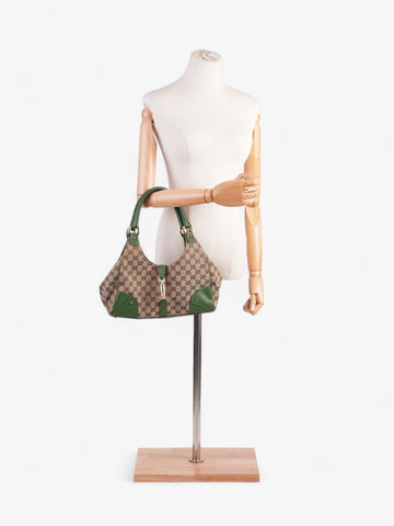 Gucci Jackie Beige And Ebony CS Supreme / Green Canvas