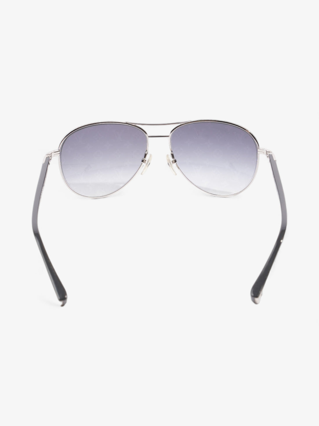 Louis Vuitton Aviator Monogram Sunglasses Silver / Grey Base Metal 135mm
