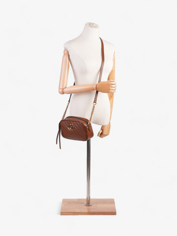 Gucci CS Marmont Brown Matelasse Leather Small