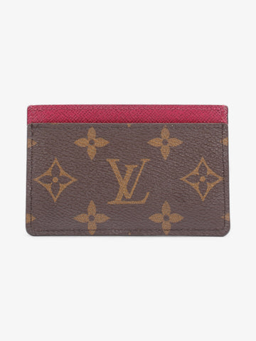 Louis Vuitton Card Holder Monogram / Fuschia Coated Canvas