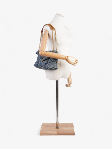 Saint Laurent Lou Lou Puffer Denim / Tan Denim Small