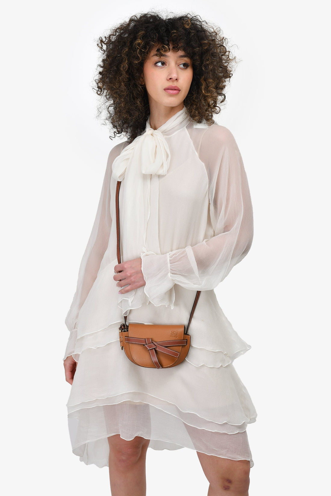 Loewe 2019 Brown Leather Mini Gate Crossbody