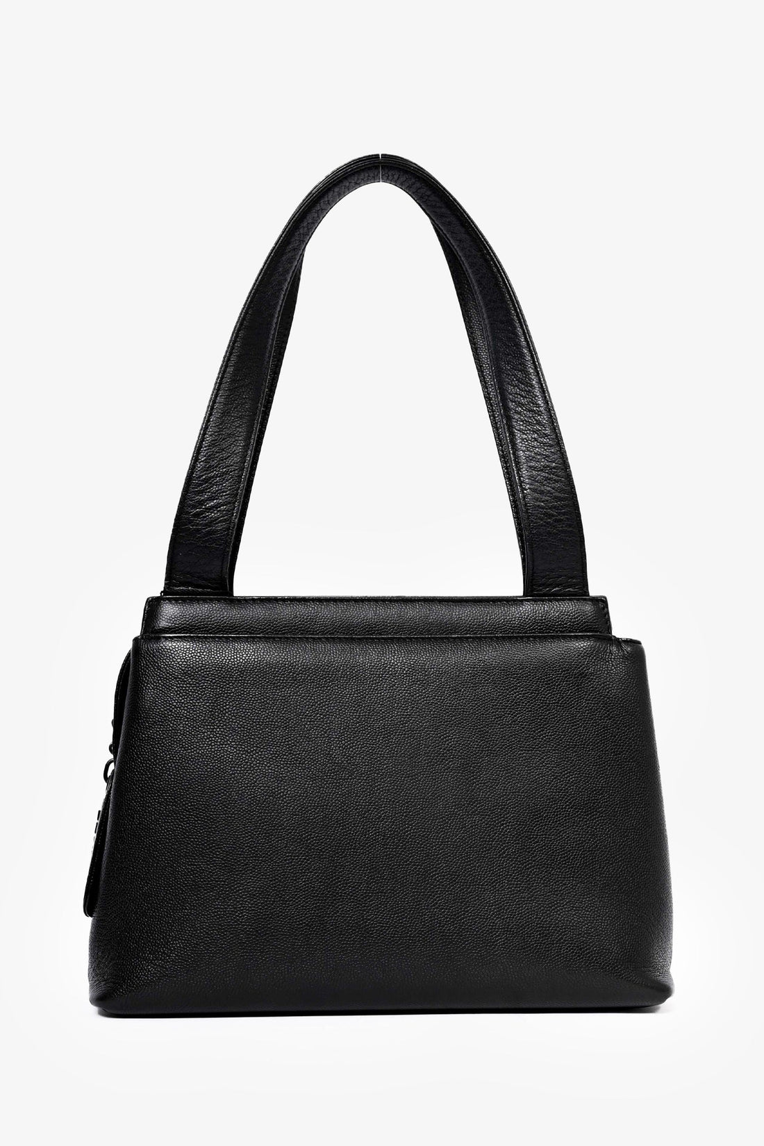 Chanel™ 1997-99 Black Caviar Leather Shoulder Bag with Matte Black CC