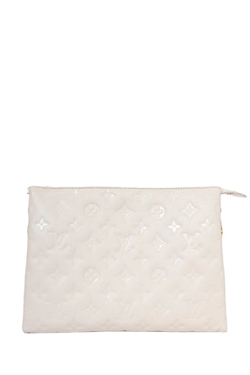 Louis Vuitton 2021 White Empreinte Leather Coussin PM Crossbody Bag with Chain Strap