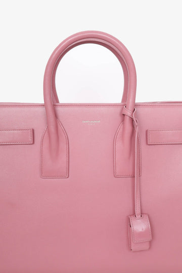 Saint Laurent Pink Leather Small Sac De Jour with Strap