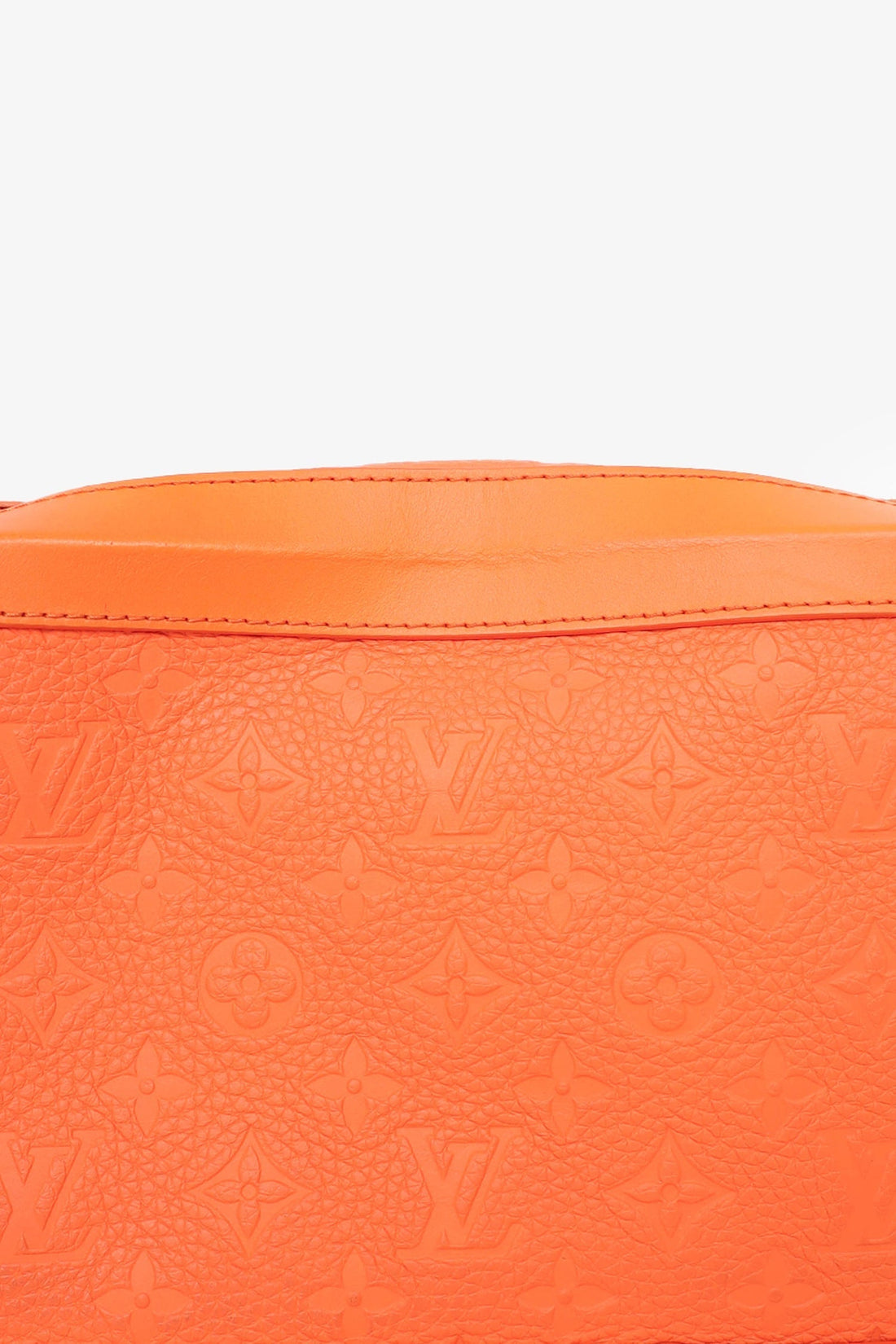 Louis Vuitton 2019 Orange Embossed Leather Soft Trunk Crossbody Bag