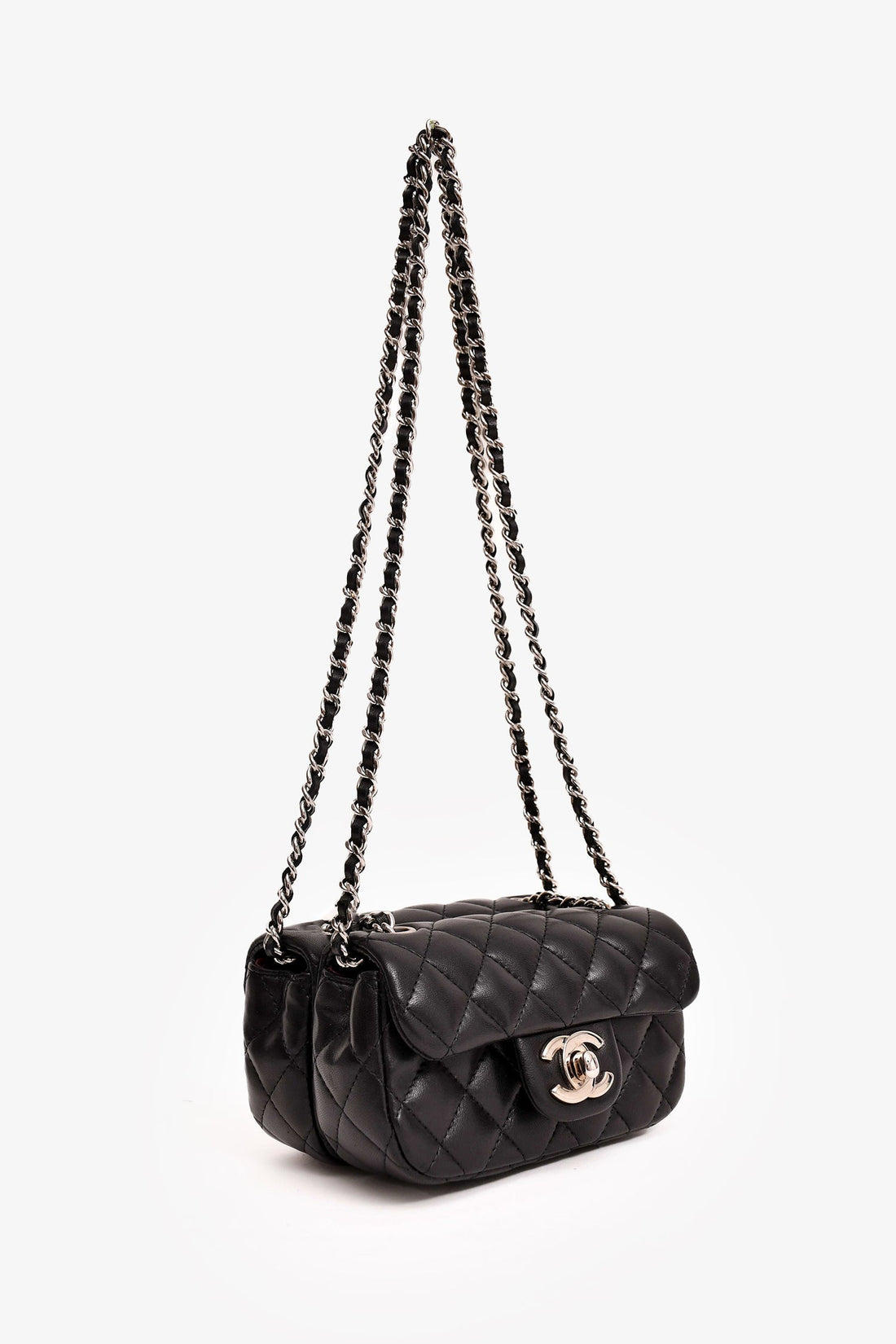 Chanel™ 2011/12 Black Lambskin Twin Flap Shoulder Bag
