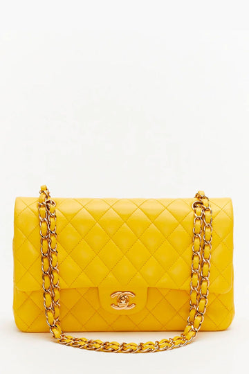 Chanel™ Yellow Lambskin Medium Classic Double Flap Bag