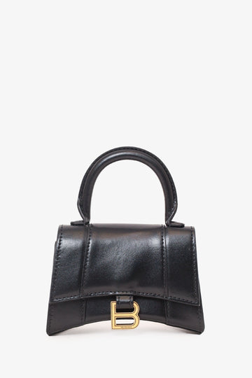 Balenciaga Black Leather Hourglass Belt Bag