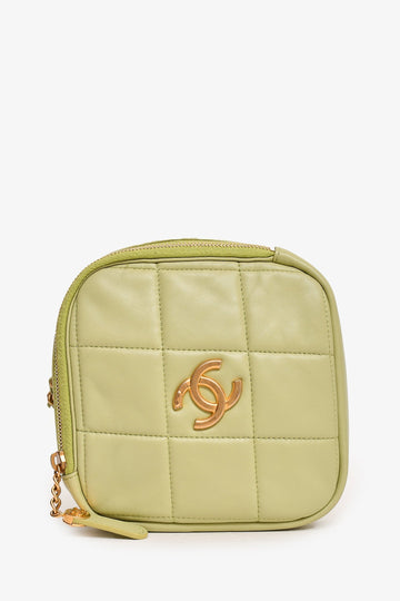 Chanel™ 2019-2020 Green Lambskin Leather Diamond CC Crossbody
