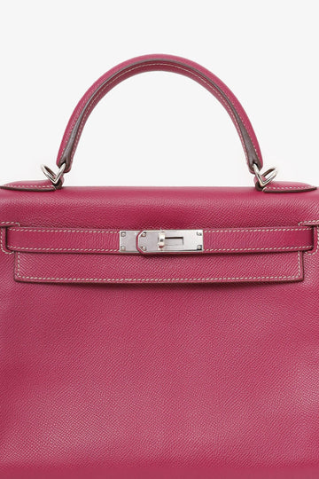 Hermès 2011 K5 Purple Epsom Leather Kelly 28 Top Handle with Strap