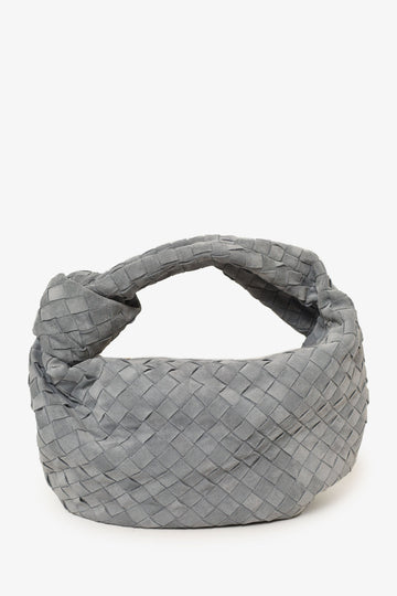 Bottega Veneta Grey Suede Intrecciato Leather Teen Jodie