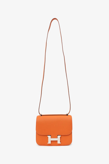 Hermès 2024 Orange Leather Mini Constance 18